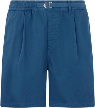 Roberto Cavalli Gevouwen Bermuda Shorts - Heren - Korte Broeken - Blauw - M - Katoen - Korte Broeken
