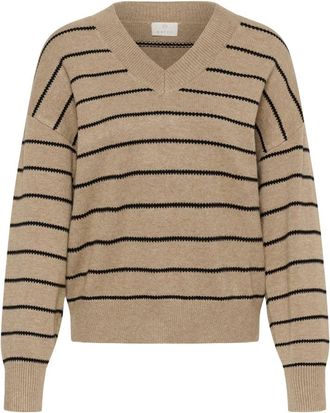 Kaffe V-hals Gebreid - Dames - V-hals truien - Bruin - M - Truien & Vesten