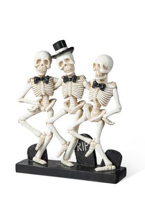 Glitzhome Halloween Polyresin Skeleton Table Decor in White at Nordstrom, Size Small