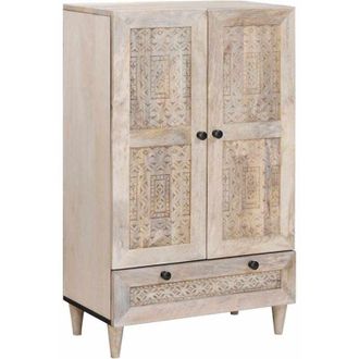 vidaXL vidaXL Credenza Bianco 60 x 33 x 100 cm legno massello di mango