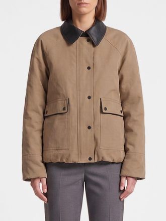 Brunello Cucinelli Giacca leggera in cotone con colletto in pelle e tasche a toppa