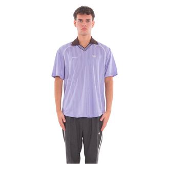 adidas Polo Shirts, male, Purple, Size: S WB Tonal Stripes Football Tee