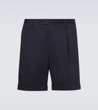 Lardini Pleated cotton-blend Bermuda shorts