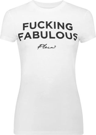 Philipp Plein T-Shirt Ronde Hals - Dames - T-shirts - Wit - L - Katoen - Tops