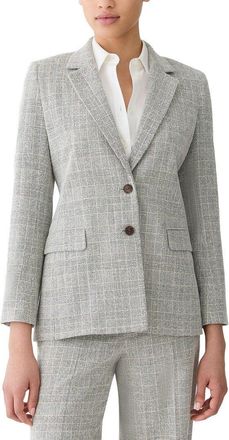 Lafayette 148 New York Double Button Fitted Wool-Blend Blazer