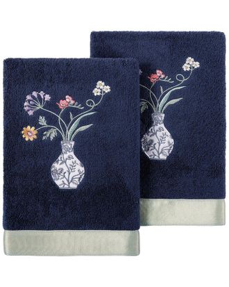 Linum Home Textiles 100% Turkish Cotton Stella 2Pc Embellished Hand Towel Set