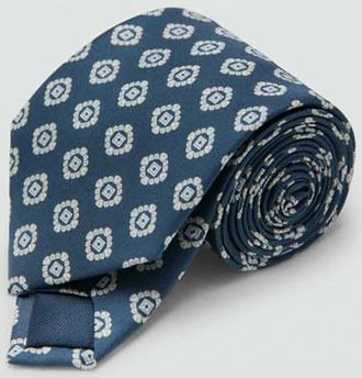 Mango Cravatta 100% seta stampa navy - Uomo - Taglia unica - MANGO MAN