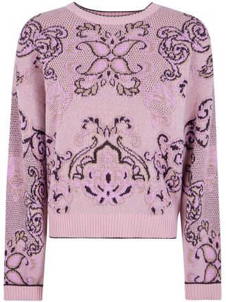 Twin-Set Knitted Floral Wool-Blend Sweater