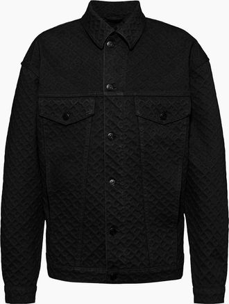 HUGO BOSS Mens Collared Neck Trucker Regular Fit Jacket - Black - Size: Regular/40