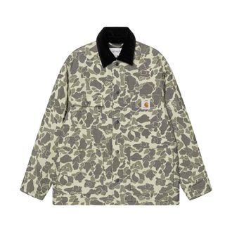 Carhartt Work in Progress Carhartt Wip, Light Jackets, male, Multicolor, Size: S Tapestry Chore Coat