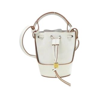 Loewe Pre-owned Balloon Bag Nano Kalfsleren Schoudertas - Dames - Vintage Tas - Wit - ONE Size - Leer - Vintage
