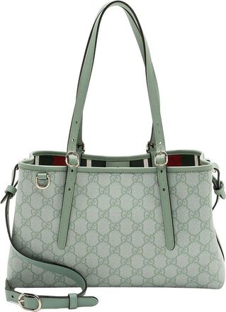Gucci Gg Supreme Emblem Medium Tote (Authentic Pre-Loved)