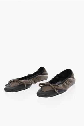 ARMARIUM Nappa Leather Ballet Flats CAMILLA with Square Toe size 36