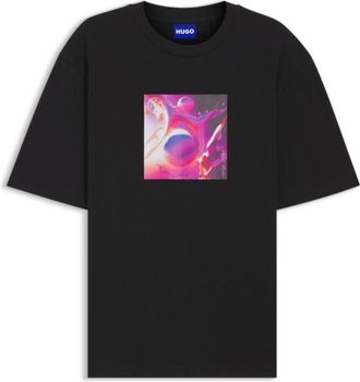 HUGO BOSS Colourful-artwork T-shirt in cotton jersey
