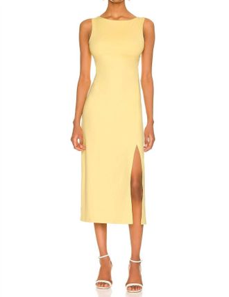 Susana Monaco Side Slit Tank Dress In Lemon