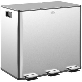 HOMCOM Cubo de basura 61.9x36.6x43.2 cm plata