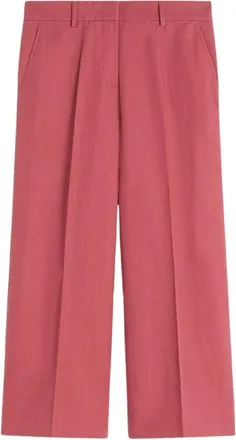 Max Mara Pantalones Anchos Cropped - Trousers - Mujer - Rojo - S