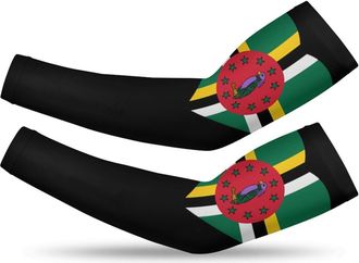 Generic Flag of Dominica Heart Unisex Base Layers Armwarmers Sun Protection Cooling Compression Arm Sleeve L