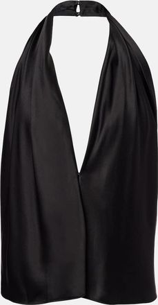 The Sei Draped halterneck silk charmeuse top