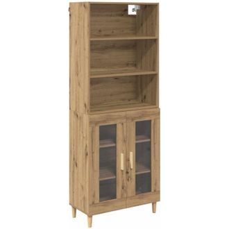 vidaXL Aparador Alto Roble Artesanal 69,5 X 32,5 X 180 Cm Vidaxl