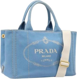 Louis Vuitton Pre-owned Vintage Canvas Hand Bag - Dames - Vintage Shopper - Blauw - ONE Size - Vintage