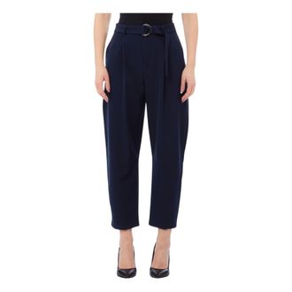Liu Jo Cropped Trousers, female, Black, Size: XL Chino Balloon Trousers