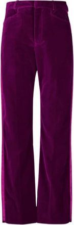 Tom Ford Paarse Velvet Tuxedo Broek - Dames - Wijde Broeken - Paars - 3XS - Katoen - Broeken