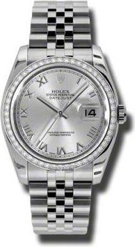 Rolex Oyster Perpetual Datejust 36 Silver Dial Stainless Steel Jubilee Bracelet Automatic Ladies Watch 116244SRJ