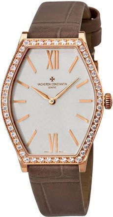 Vacheron Constantin Malte Silver Dial 18K Rose Gold Diamond Ladies Watch 25530000R-9742