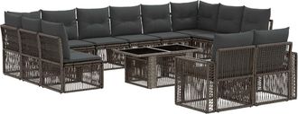 vidaXL Conjunto De Sof&aacute;s De Jard&iacute;n 13 Uds. Gris Y Gris Oscuro Vidaxl