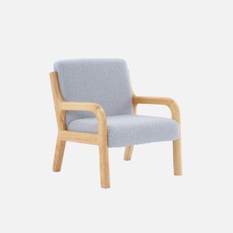 Sweeek Sill&oacute;n Infantil Escandinavo De Madera Y Tela Borreguito