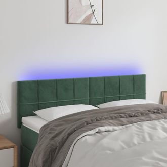 vidaXL Cabecero Con Led De Terciopelo Gris Oscuro 144x5x78/88 Cm Vidaxl