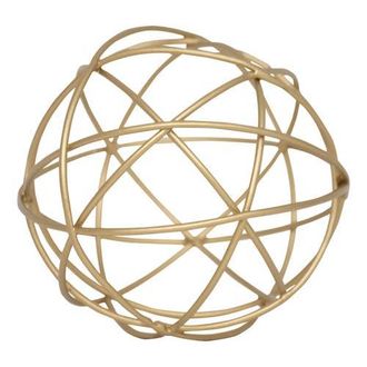 Foreside Home And Garden 4 Doreen Small Decorative Abstract Themed Tabletop Brass Metal Accent Sphere Figurine in Gold at Nordstrom