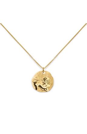 Monica Vinader Zodiac Charm Pendant Necklace in 18K Gold Leo at Nordstrom