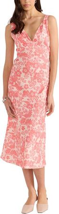 Minkpink Petal Bias Linen-Blend Midi Dress