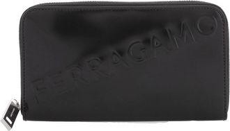 Ferragamo Mens Embossed Long Leather Wallet