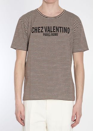 Valentino Garavani Mens Chez T-shirt - Tan Linen - Size X-Large