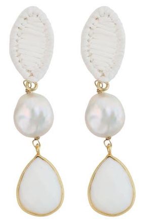 Panacea Linear Drop Earrings in White at Nordstrom Rack