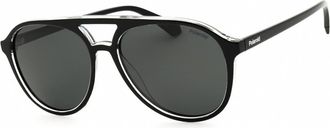 Polaroid Polarized Grey Pilot Unisex Sunglasses PLD 4162/S 07C5/M9 56