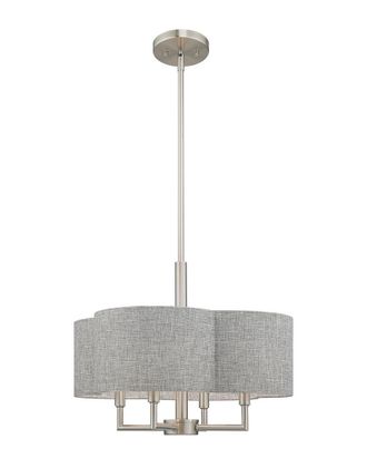 Livex Lighting Livex Kalmar 4 Lt Brushed Nickel Pendant Chandelier