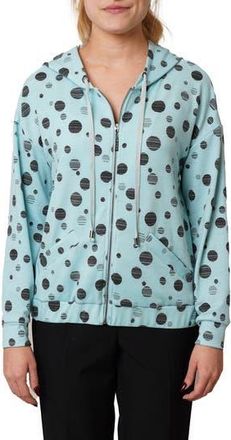 Cyrus Dots Terry Zip Hoodie in Pastel Blue/Black at Nordstrom Rack, Size X-Large