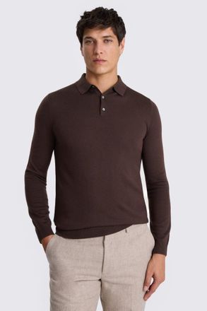 Moss Dark Plum Merino Polo Shirt