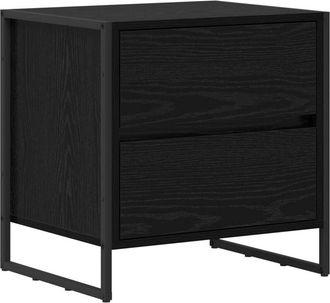 vidaXL Bedside Table Black Oak 50 x 39.5 x 50 cm Engineered Wood vidaXL