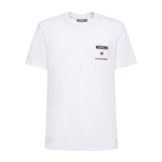 Moschino White T-Shirt In Love We Trust - male - Moschino - T-Shirts - White - XL - Tops
