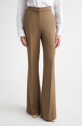 St. John Stretch Crepe Flare Leg Pants in Truffle at Nordstrom, Size 12