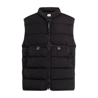 C.P. Company Vests, male, Black, Size: XS Quilted Vest