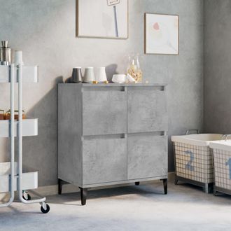 vidaXL Vidaxl - Aparador De Madera Contrachapada Gris Hormig&oacute;n 60x35x70 Cm