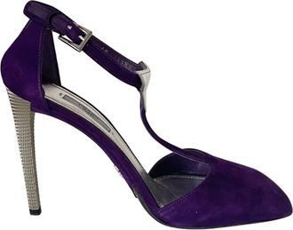 Prada Purple Suede Triangle Heels Size 40