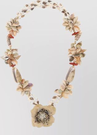 Valentino Garavani floral multi-strand necklace beaded shell embellishments