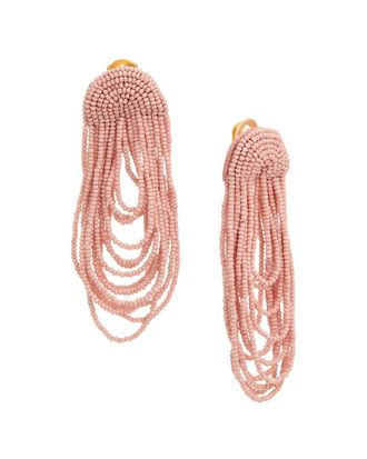 Oscar De La Renta Oscar De La Renta Beaded Double Curtain Earrings